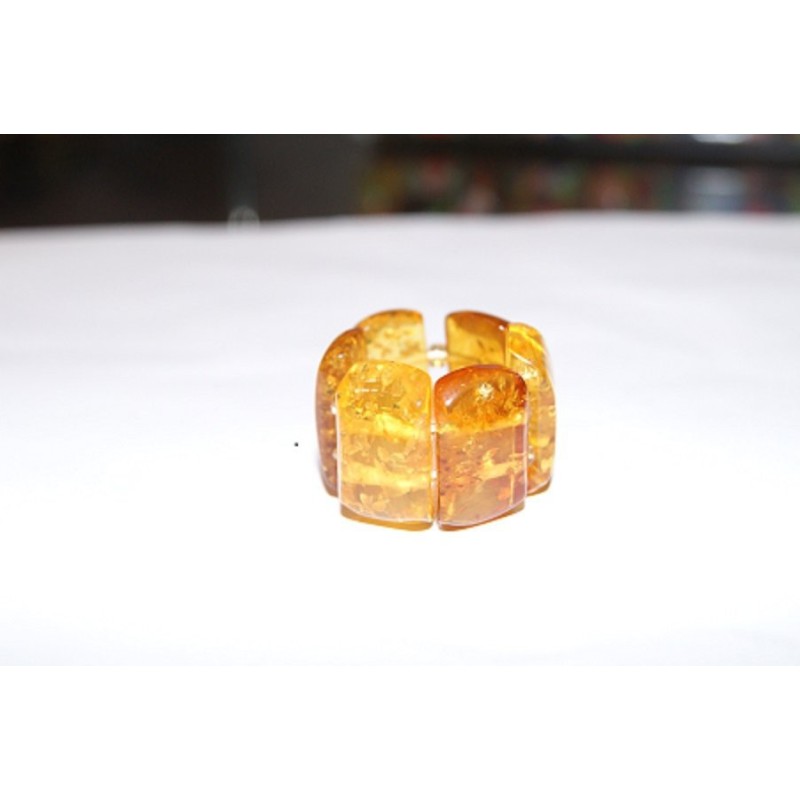 Bague en ambre multicolore