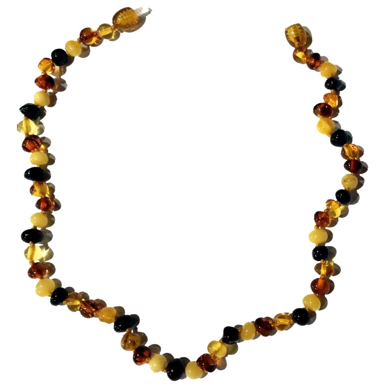 Collier Enfant En Ambre Naturel – Pierre Orange, Authentique, Vintage