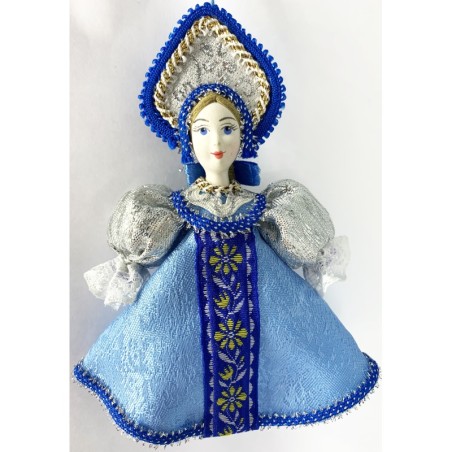 CADEAU DE NOËL . Décoration de sapin. Figurine russe à suspendre " Poupée en tenue folklorique russe ".