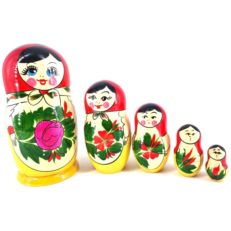 Grande poupée russe traditionnelle à 5 pcs.