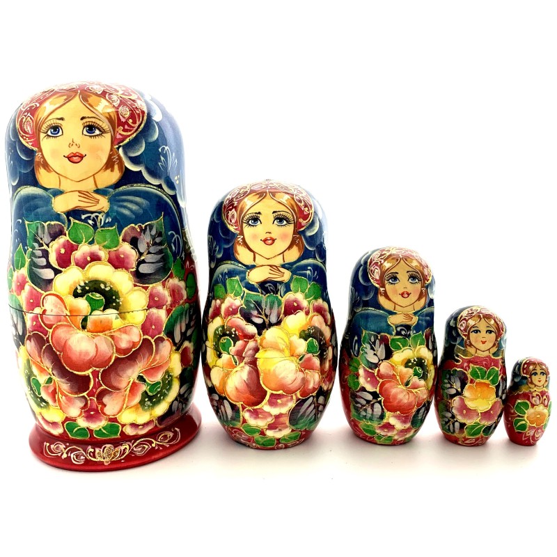 Poupée russe de collection  " LES FLEURS ".