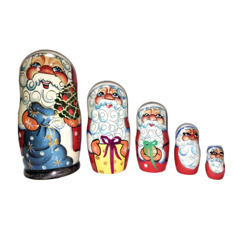 Poupée russe "Père Noël" à 5 pièces.