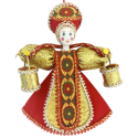 CADEAU DE NOËL . Décoration de sapin. Figurine russe à suspendre " Poupée en tenue folklorique russe ".