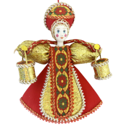 CADEAU DE NOËL . Décoration de sapin. Figurine russe à suspendre " Poupée en tenue folklorique russe ".