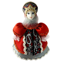 CADEAU DE NOËL . Décoration de sapin. Figurine russe à suspendre " Poupée en tenue folklorique russe ".