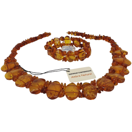 PARURE COLLIER AMBRE ET BRACELET AMBRE