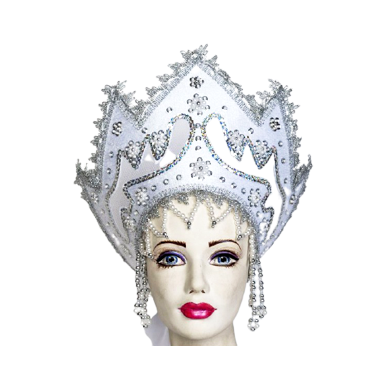 Kokochnik "Reine de neiges". COSTUME TRADITIONNEL RUSSE .