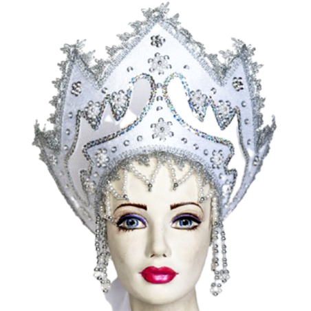 Kokochnik "Reine de neiges". COSTUME TRADITIONNEL RUSSE .