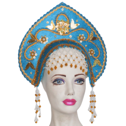 COSTUME TRADITIONNEL RUSSE . Coiffe - kokochnik "VALUCHA".