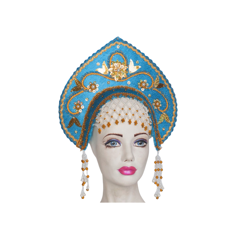 COSTUME TRADITIONNEL RUSSE . Coiffe - kokochnik "VALUCHA".