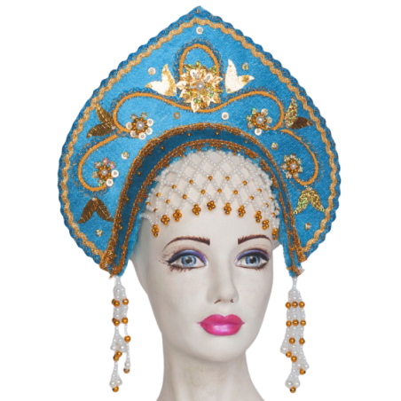 COSTUME TRADITIONNEL RUSSE . Coiffe - kokochnik "VALUCHA".