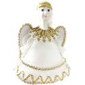 CADEAU DE NOËL . Décoration de sapin. Figurine russe à suspendre " Ange blanc " .