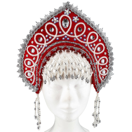 Coiffe russe. Kokochnik"Angelina". Costume traditionnelle russe.