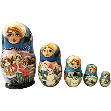 Poupée russe de collection  "Enfants de neige"