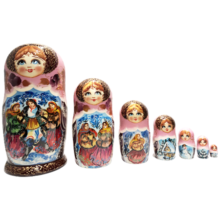 Poupées russes de collection "Le rendez- vous"- 7 pièces