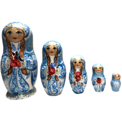 Poupées russes de collection "Fille des neiges"-  5 pièces