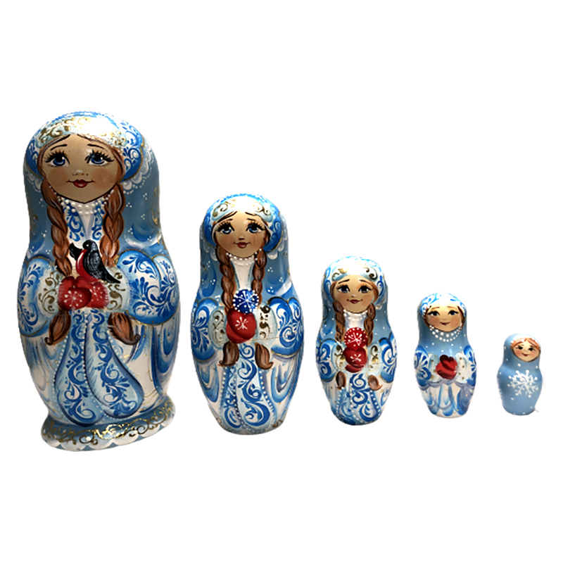 Poupées russes de collection "Fille des neiges"-  5 pièces