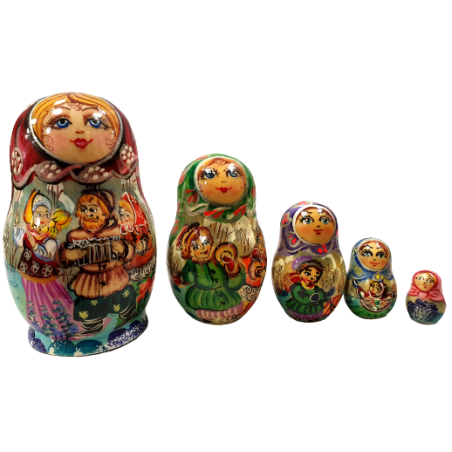 Poupées russes traditionnelles - 5 pièces