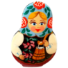 Broche en bois " Poupée russe-Matriochka".