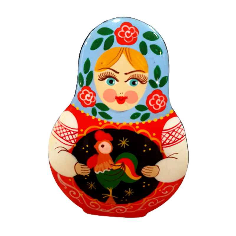 Broche en bois " Poupée russe-Matriochka".