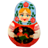 Broche en bois " Poupée russe-Matriochka".