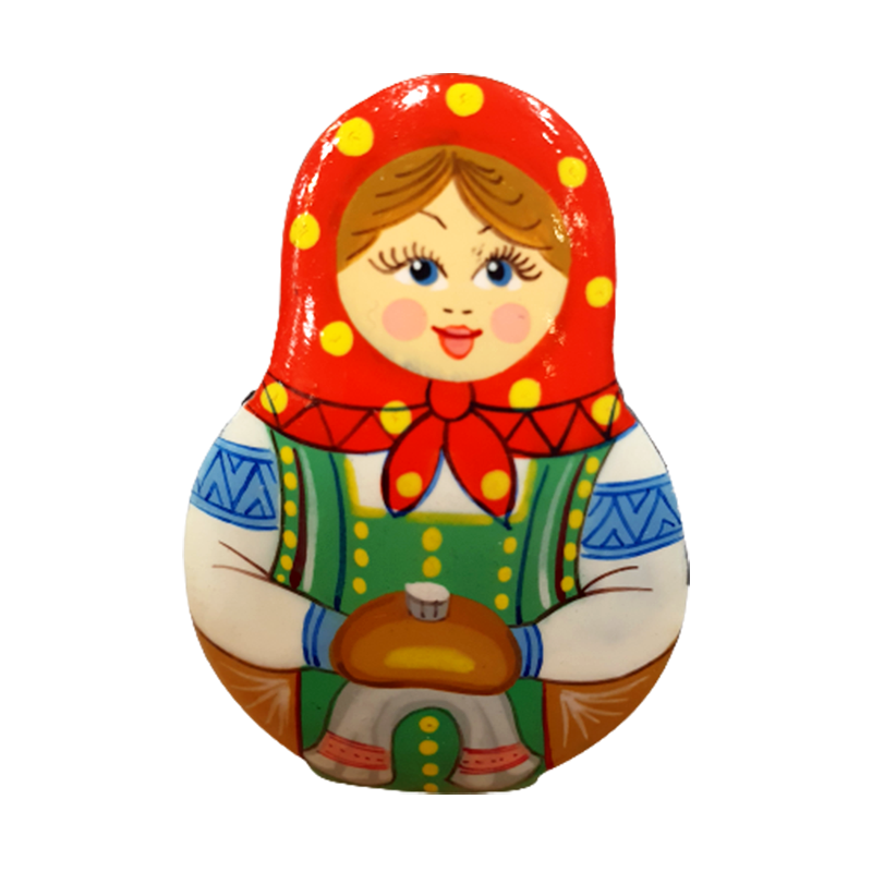 Broche en bois " Poupée russe-Matriochka".