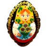 Broche en bois " Poupée russe-Matriochka".