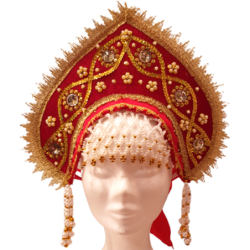 Coiffe russe. Kokochnik "Avdotya".  Costume traditionnelle russe.