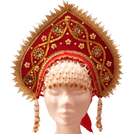 Coiffe russe. Kokochnik "Avdotya".  Costume traditionnelle russe.