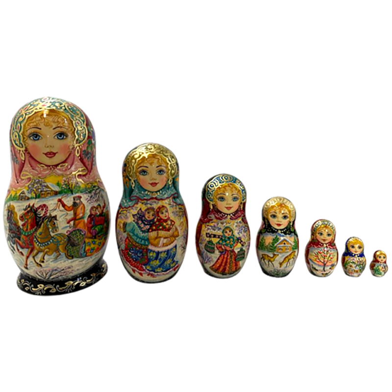 Matriochka poupée russe à peindre 7,5 cm x 3 - Jouets en bois