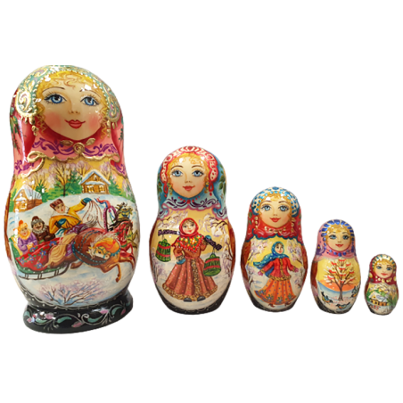 Poupées russes de collection - Matriochka - 5 pcs.
