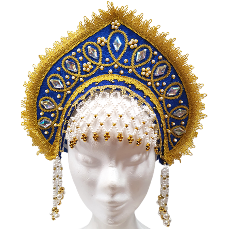 Coiffe russe. Kokochnik"Angelina". Costume traditionnelle russe.
