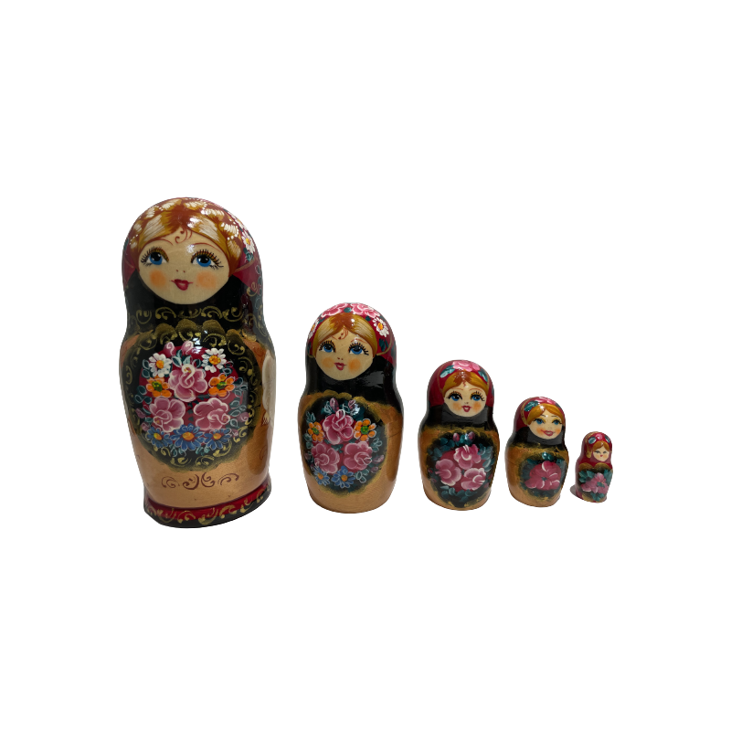 Poupées russes pour collection "Les fleurs" - 5 pièces