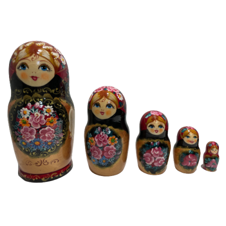 Poupées russes pour collection "Les fleurs" - 5 pièces