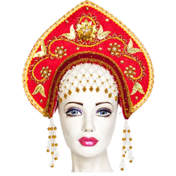 COSTUME TRADITIONNEL RUSSE . Coiffe - kokochnik "VALUCHA".