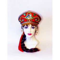 COSTUME TRADITIONNEL RUSSE . Coiffe russe Kokochnik "NADUCHKA" .