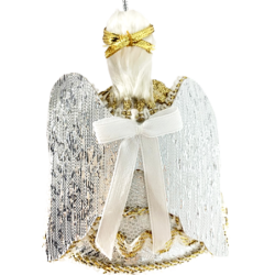 CADEAU DE NOËL . Décoration de sapin. Figurine russe à suspendre " Ange blanc " .