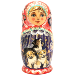 Poupées russes - Matriochka - de Sergiev Possad -5  poupées