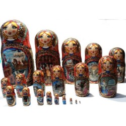 Poupées russes de collection  "Tsar Saltan" - 20 poupées