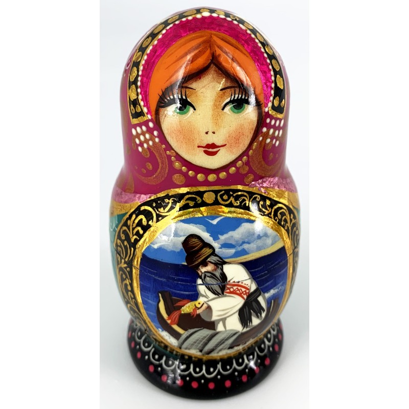 Matriochka Russe Peinte à La Main – Conte Populaire – 5 Figurines 18 Cm – Titova