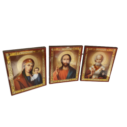 ICÔNE RELIGIEUSE TRIPTYQUE ORTHODOXE.