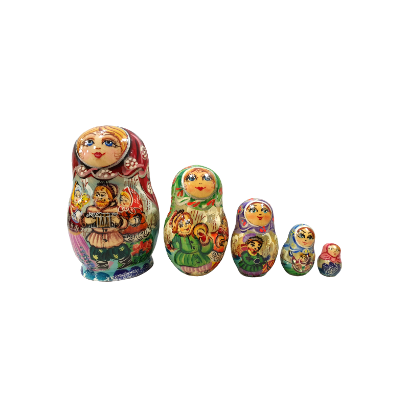 Poupées Russes Matriochka Fait Main – Artiste Voronina – Set De 5 Pièces