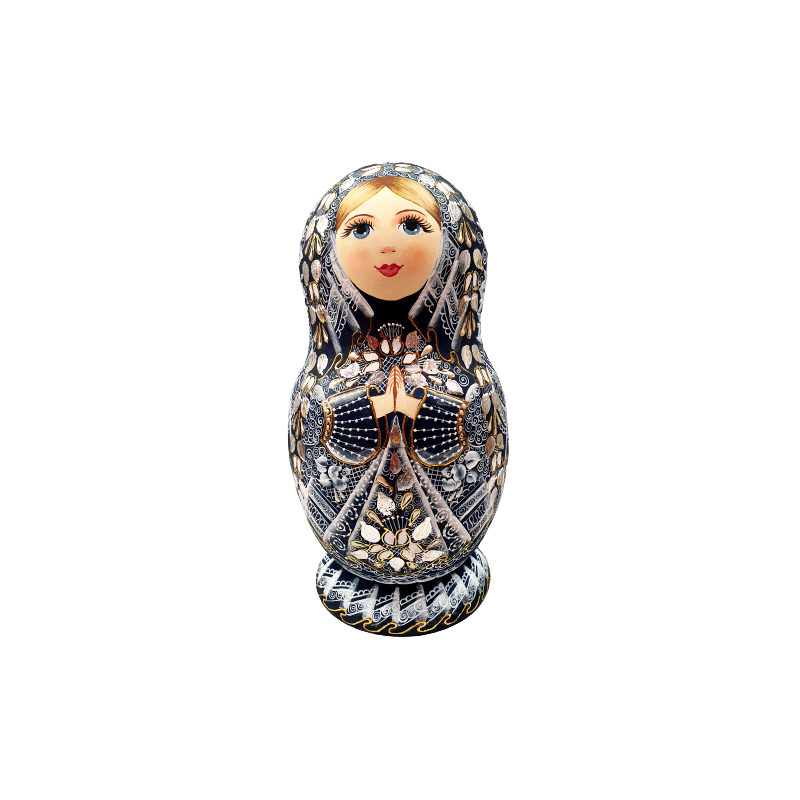 Poupées Russes Gigognes En Bois - Chouette - Peintes à La Main Par Simonova (Lot)