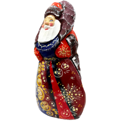 PÈRE NOËL sculpté en bois massif.