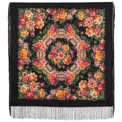 Châle traditionnel russe "Vile de roses".