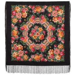 Châle traditionnel russe "Vile de roses".