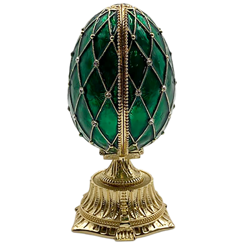 Pendentif œuf Style Fabergé Noir Et Doré - Petite Taille, élégant Et Unique