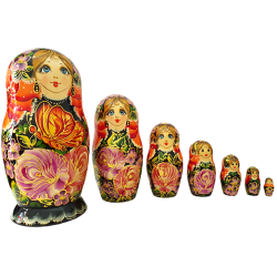 Poupées russes -matriochka de  collection  " LAVROVSKAYA " à 7 pcs.