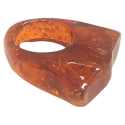 Bague en ambre couleur "Cognac"