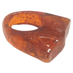 Bague en ambre couleur "Cognac"